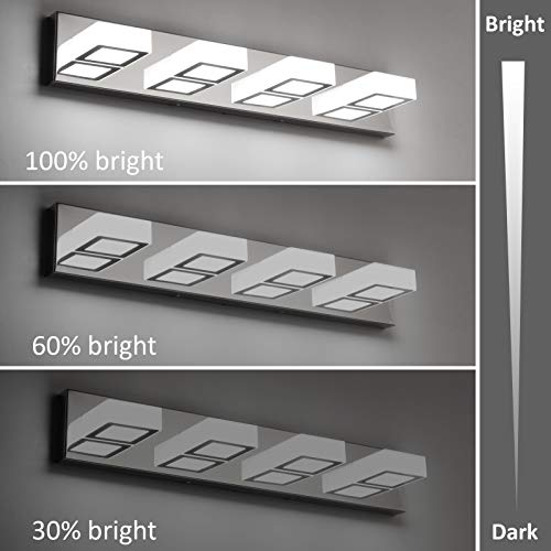 Dimmable Bathroom Lights Modern 4 Lights Vanity Lights Fixtures Acrylic Rotable 360° LED Modern Vanity Lighting for Bathroom