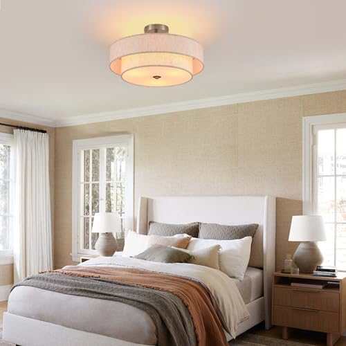 18" Chrome Semi Flush Mount Ceiling Light