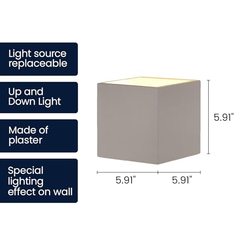 4.5" White Plaster Wall Sconce Wall Decor