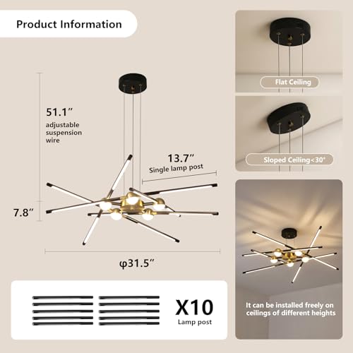 Modern Black chandelier