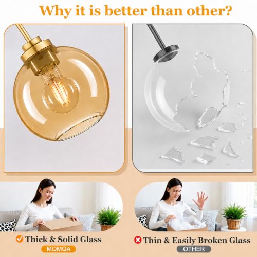 2 Pack Gold Globe Pendant Lights (2 Count)