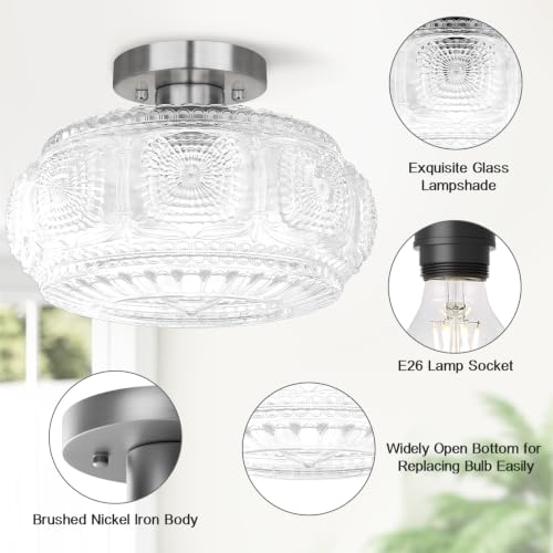 12 Inch Semi Flush Mount Ceiling Light Fixture