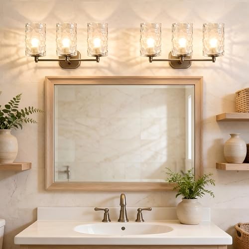 6Pcs Clear Hammered Glass Lamp Shade (6 Count)