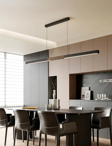 79" Modern Black Linear Pendant Light