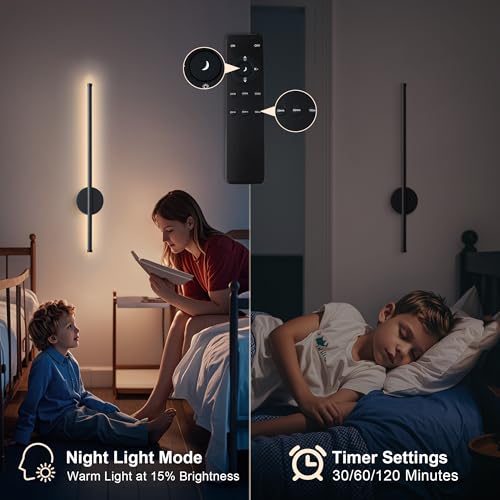Battery Operated Modern Wall Sconce Set of Two