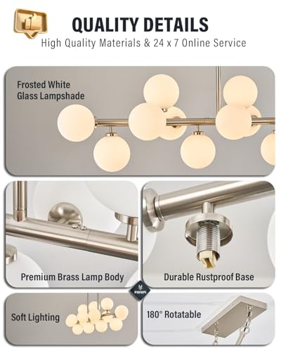 55" Long Chandeliers for Dining Room Kitchen Island