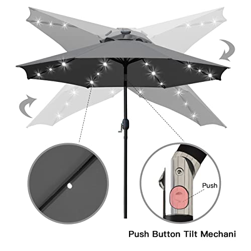 9' Solar LED Patio Umbrella