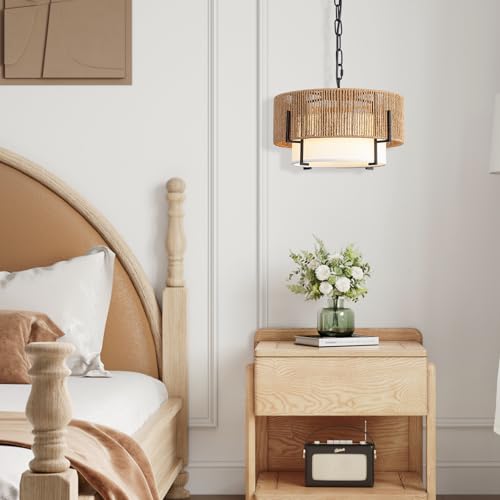 12.6" Rattan Pendant Light