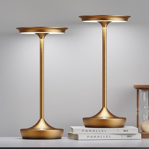 LED Rechargeable Cordless Outdoor 6000mAh Battery Table Lamp 2Pack Bronze (2 Count)