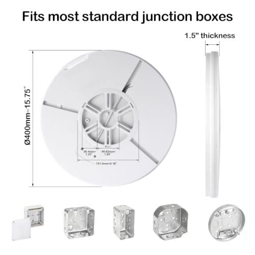 4Pack 16in LED Modern Ceiling Light White 3CCT 40W 4000LM IP54
