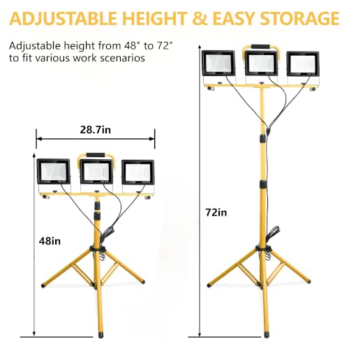 21000 Lumen LED Work Light with Stand for Job Site Garage