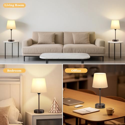 Brown Bedside Lamps Set 2 for Bedroom (2 Count)