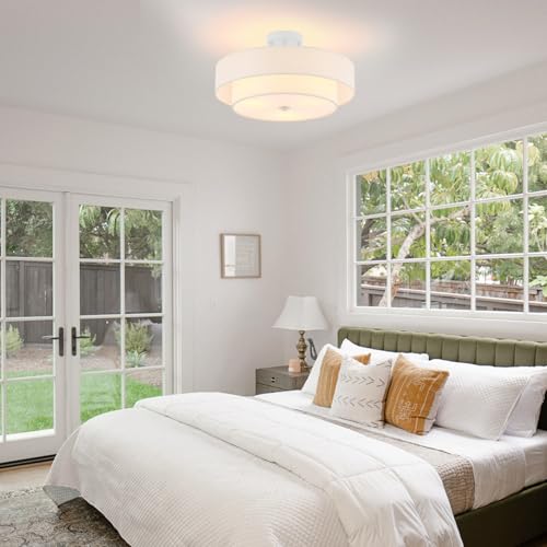 18" White Semi Flush Mount Ceiling Light