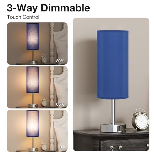 Blue Touch Table Lamp for Bedroom