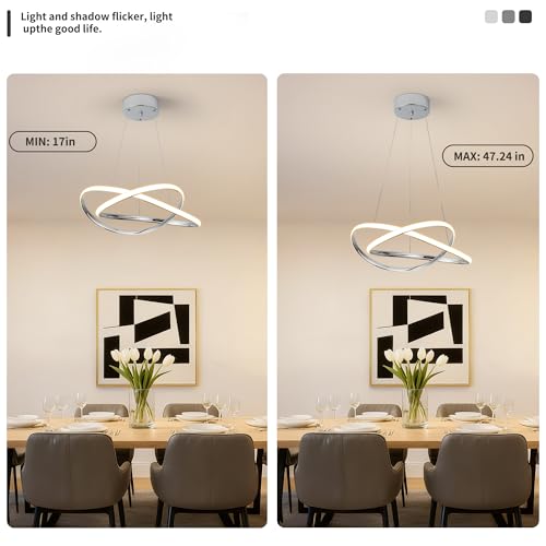 Modern LED Chandelier for Dining Room Pendant Light Fixture 40W