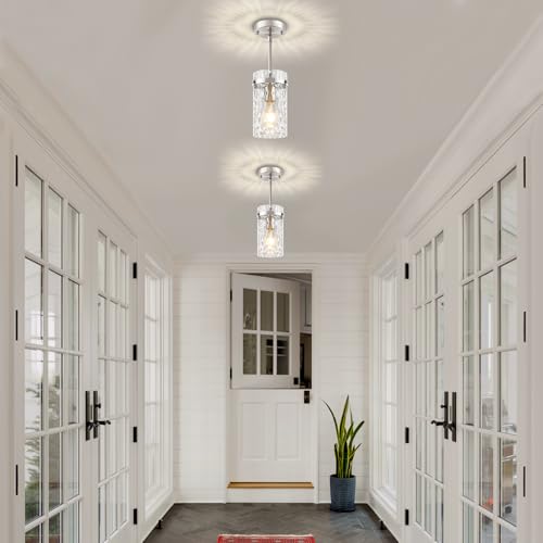 Brushed Nickel Pendant Light Fixtures Modern Kitchen Lighting Over Island