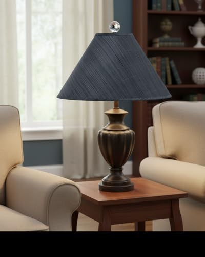 32203A Hardback Empire Spider Lamp Shade in Grey & Black