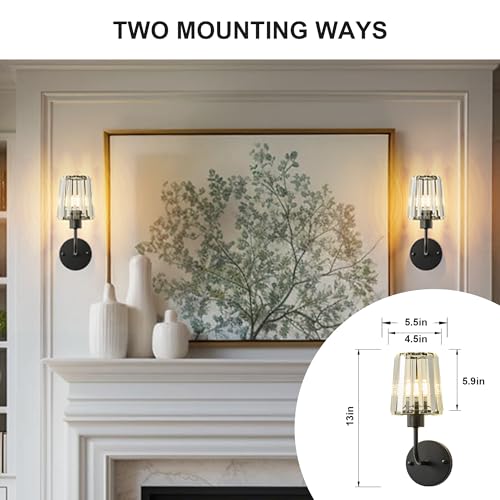 Hardwired Crystal Wall Sconces Set of 2 (2 Count)