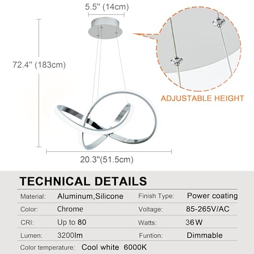 LED Pendant Light with Irregular Ring Lights