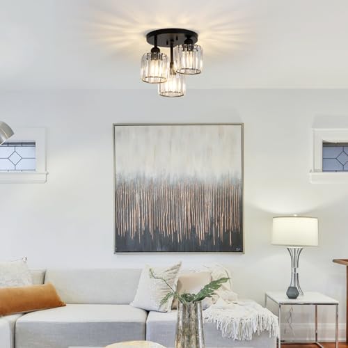 Crystal Semi Flush Mount Ceiling Light