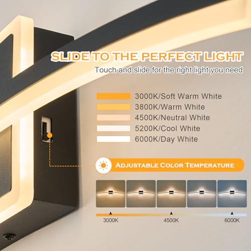 Modern LED Wall Sconce Black LED Bathroom Light Fixtures Over Mirror Wall Lighting for Bathroom