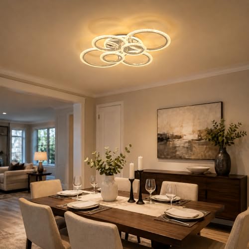 Modern LED Flush Mount Ceiling Light with Remote