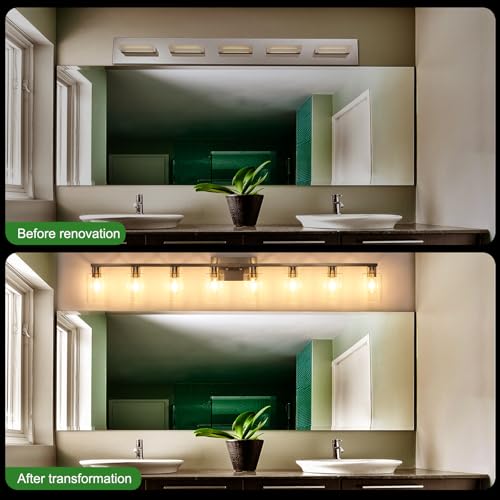 8 Light Brushed Nickel Vanity Light Fixtures