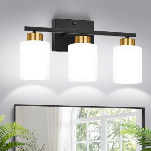 Black and Gold Bathroom Vanity Light Fixtures