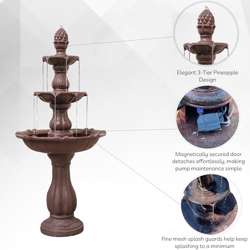 51" 3 Tier Outdoor Waterfall Fountain