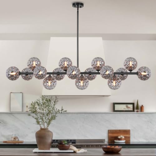 Sputnik Linear Chandeliers Modern Dining Room Light Fixture 54'' 16 Light