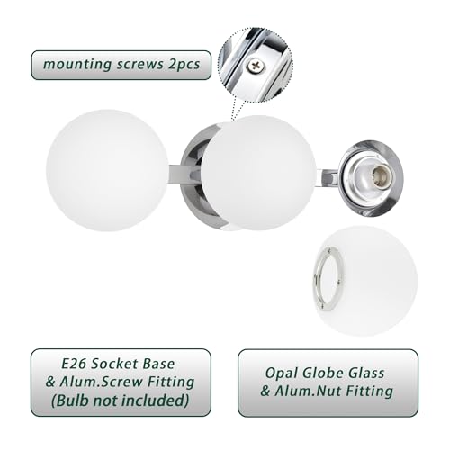 Chrome Globe Bathroom Vanity Light Fixtures