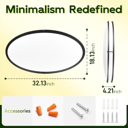 32 Inch Oval LED Ceiling Light