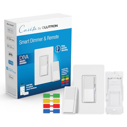 Caseta 3 Way Smart Dimmer Kit; Diva Dimmer & Paddle Wireless Remote