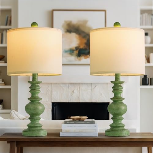 20" Sage Green Table Lamps Set of 2 (2 Count)