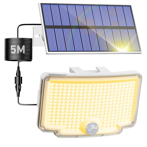 318 LED Solar Motion Lights Outdoor Waterproof with 16.4 FT Cable