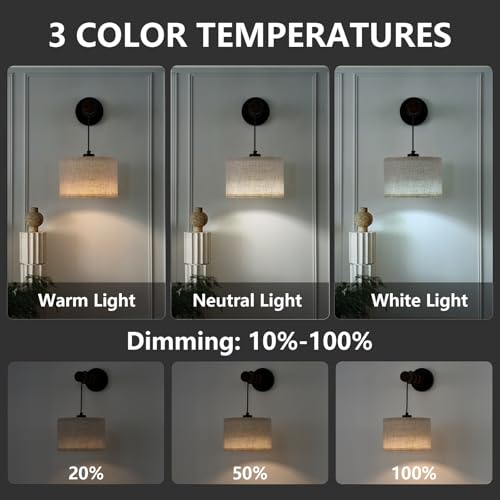 Battery Operated Wall Sconce with Remote (2 Count)