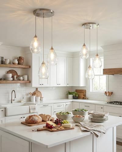 Brushed Nickel Dining Room Chandelier Light Fixture Over Table