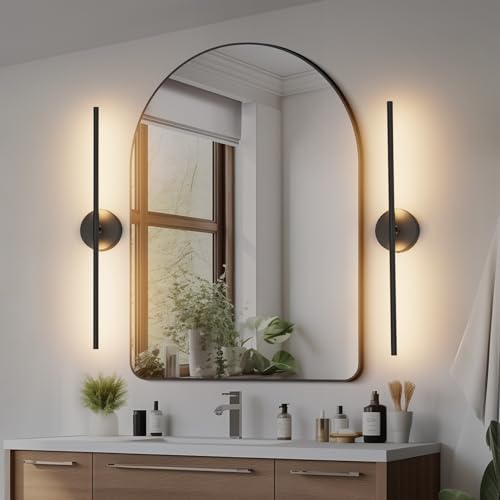 28In Black Wall Sconce Set of Two Hardwired 3000K LED Modern Wall Light Fixture 360° Rotatable for Living Room Hallway Bedroom (2 Count)