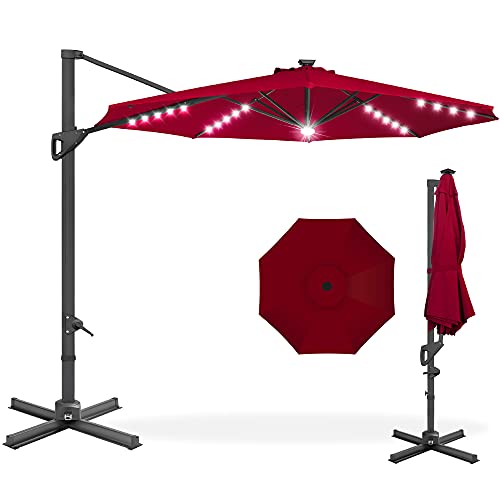 10ft Solar LED Cantilever Patio Umbrella