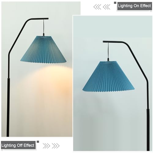 Pleated Blue Lamp Shade for Arc