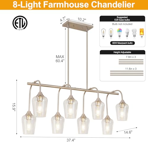 38" Modern Chandelier for Dining Room