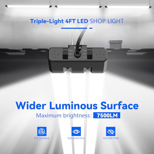 LED Shop Lights 4FT 7500LM (10 Count)