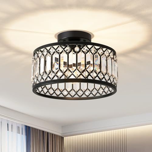 Crystal Black Ceiling Light