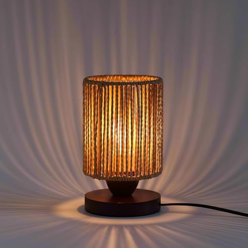 Small Rattan Table Lamp for Bedroom