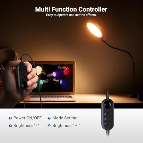 Entry Level Version 5" Edge Lit Streaming Light with Desk Clamp Stand