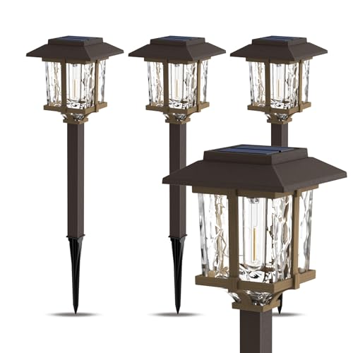 Solar Pathway Lights Outdoor 4 Pack (4 Count)
