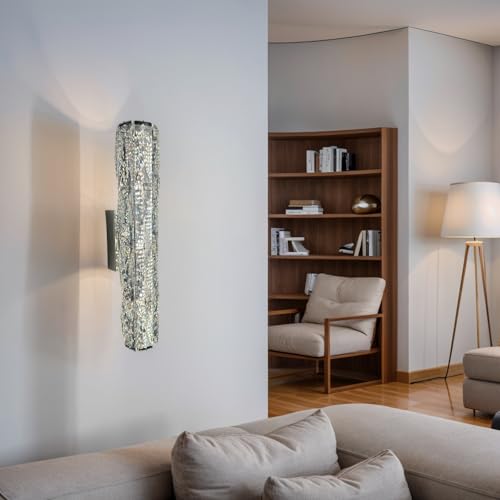LED Crystal Wall Sconces 15.7" Modern Chrome
