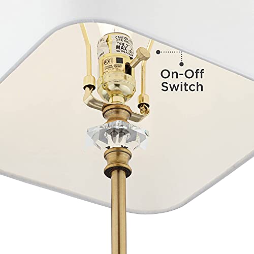 Julia 29 1 2" Brass Tall Buffet Table Lamp Gold Crystal with USB Dimmer