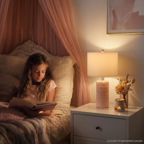 21'' Pink Ceramic Table Lamp with Gift Box
