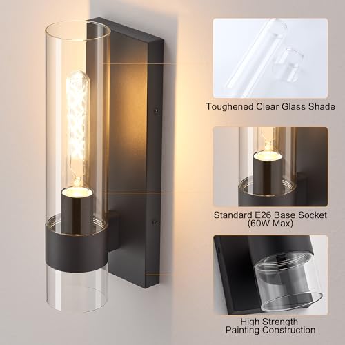 Black Wall Sconces Set of 2 (2 Count)